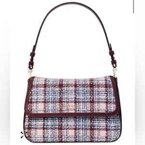 Kate Spade Plaid Shoulder Bag in Pink, Blue & Burgundy